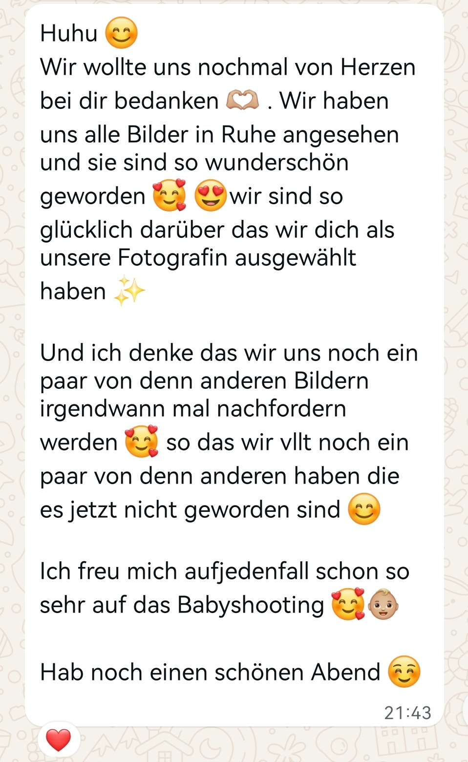 Positive Rezension zu einem Shootingerlebnis mit Fotografin Edda Bengelsdorf bei Meißen